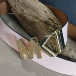 Michael Kors Women's Reversible Gold MK Logo Belt Size 42 Photo 3