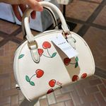 Coach Sydney Satchel With Heart Cherry Print CF421 Photo 2