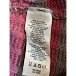 DKNY Jeans Cable Knit Hood Sweater V Neck Long Sl Size S Pink/Brown Striped Tie Photo 5