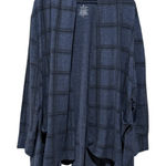 Cuddl Duds  Comfortwear Plaid Open Cardigan Women Size 2X Blue Pockets Fleece Photo 0