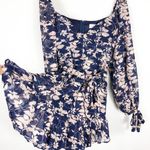 Petal and Pup NWT  Navy Floral Mini Dress Size Small Long Sleeve Aline Ruffle Photo 10