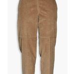 Brunello Cucinelli Cropped Cotton Corduroy Tapered Pants In Light Brown Photo 0