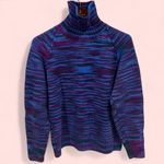 Handmade Beautiful Vintage hand knit blue purple fairy vibes turtleneck sweater Photo 1