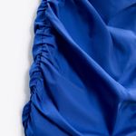 ZARA Dress Wedding cobalt blue ruched stretch poplin mini dress Photo 7