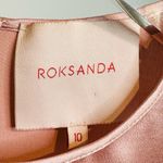 Roksanda Blush Pink Colorblock Tiered Teal Blue Silk Satin Dress Size 10 Photo 9