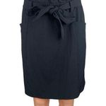 Mondetta Black Belted High Waisted Pockets Paperbag Pencil Mini Skirt Size M Photo 0