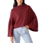 Free People  Black Bunny Cropped Boat Neck Pullover Photo 4