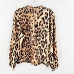 ZARA  Orange Brown Animal Print Long Sleeve Casual Top Women's Medium Photo 1