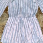 Olivaceous Pastel Blue & Pink Giraffe Print Long Sleeves Off Shoulder Romper L Photo 9