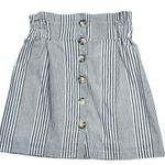 FAVLUX New Fashion Mini Skirt Grey White Stripe Elastic Waist High Waist Size S Photo 0