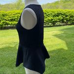 Monteau Black Peplum Textured Sleeveless Top Photo 6
