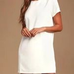 Lulus Dress Womens Medium White Shift and Shout Shift Mini Bridal Photo 0