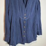 Free People  All About the Feels Navy Gauze top Photo 2