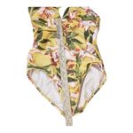 Kona Sol  Women's Tortoise Ring High Coverage Swimsuit Yellow Floral Size M Photo 4