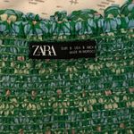 ZARA Size S Green Floral Sleeveless Dress Photo 10
