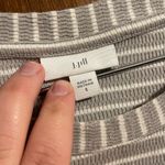 J. Jill Neutral Striped Long Sleeve Woman's Sweater Size Small Gray Photo 2