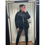 BLANK NYC NEW Crushed Velvet Black Puffer Jacket size Small Photo 2