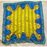 Adrienne Vittadini  Yellow Blue Purple Silver Swirl and dot Scarf Photo 0