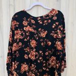 Torrid  Womens Floral Blouse Size 3X Black Chain Neckline Dark Romantic Feminine Photo 5