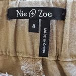 Nic+Zoe Tan Belted Wide Leg Cropped Linen Blend Pants Size 8 Photo 4