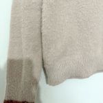 Bohme  Womens Small Fuzzy Sweater Pale Pink Mock Neck Long Sleeve Photo 3