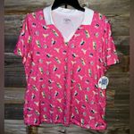 Coral Bay - NWT- women’s golf shirt- Large- pink with cocktail print Photo 0