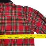 Vintage Quizz Again NY Christmas Santa Sleigh Reindeer Embroidered Plaid Shirt Red Size L Photo 8