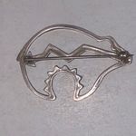 Authentic Vintage Native American Sterling Silver Grizzly Pin/Brooch Photo 3