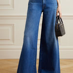 MOTHER Denim NWT MOTHER Superior The Swisher Sneak Frayed Wide-Leg Jeans Size 29 Photo 0