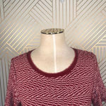 Anthropologie Maeve Dora Dress Textured Stripe Exposed Zip Red Size Small Petite Photo 1