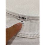 Garage Built To Ride Moto Graphic Ribbed Crop Tank Top White Size S Photo 2