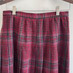 Vintage Red Plaid Pleated Knee High School Girl Skirt Size 10 Photo 3