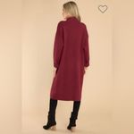Red Dress Boutique  Lush Long Sleeve In My Cozy Era Oxblood Red Midi Cardigan M Photo 1