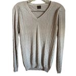 Animo Solei Made In Italy Mauve Beige Equestrian Long Sleeve V Neck Sweater Photo 1