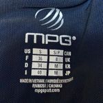 MPG Blue Black Sleeveless Strappy Hoodie Hooded Workout Athletic Crop Top Size S Photo 3