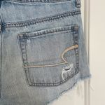 American Eagle  women’s light wash‎ blue denim ripped hi-rise festival shorts 4 Photo 4