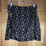 Anthropology Women’s sadie & sage Floral Print Satin mini skirt size‎ s Black Photo 0