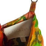 Carolina K Yellow Multicolor Floral Halter Sleeveless Cutout Midi Dress Size S Photo 5