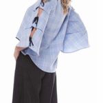 WHY Dress Tiered Ruffle Top Blue Photo 1