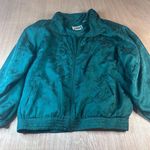 Vintage EVR by Rosso 100% Silk Paisley Bomber Jacket Green Size L 80s 90s Size L Photo 0