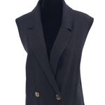 Marled by United Clothing Double Breasted Knit Sleeveless Rayon Blend Vest Black Size L Photo 1