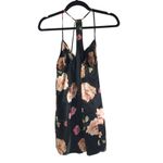 Gilligan & OMalley Floral Black Satin Nightgown Slip Dress Strappy S Photo 1