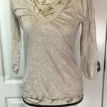 Loft Ann Taylor  beige long sleeve pullover V-neck Photo 12