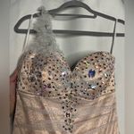 L’Mode Bridal Champagne Sparkly Rhinestone Prom Homecoming Dress Small Gold Photo 4