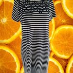 Talbots  Dark Blue Striped Dress With Accent Top‎ Size Large Photo 5