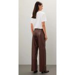 RTR sz 10 Veda deep chocolate brown leather pocketed dress trouser pants seamed Photo 2