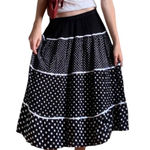 Cathy Daniels Vintage Tiered Boho Polka Dot Maxi Skirt XL Photo 0