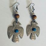 Anthropologie Silver Bird Boho Bead Earrings Photo 4