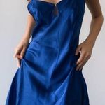Victoria's Secret Vintage 1990s royal blue silk chemise slip dress lingerie L Photo 0