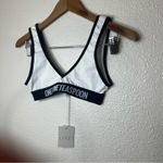 One Teaspoon  White Black V-neck Bralette NEW Extra Extra Small XXS Photo 2